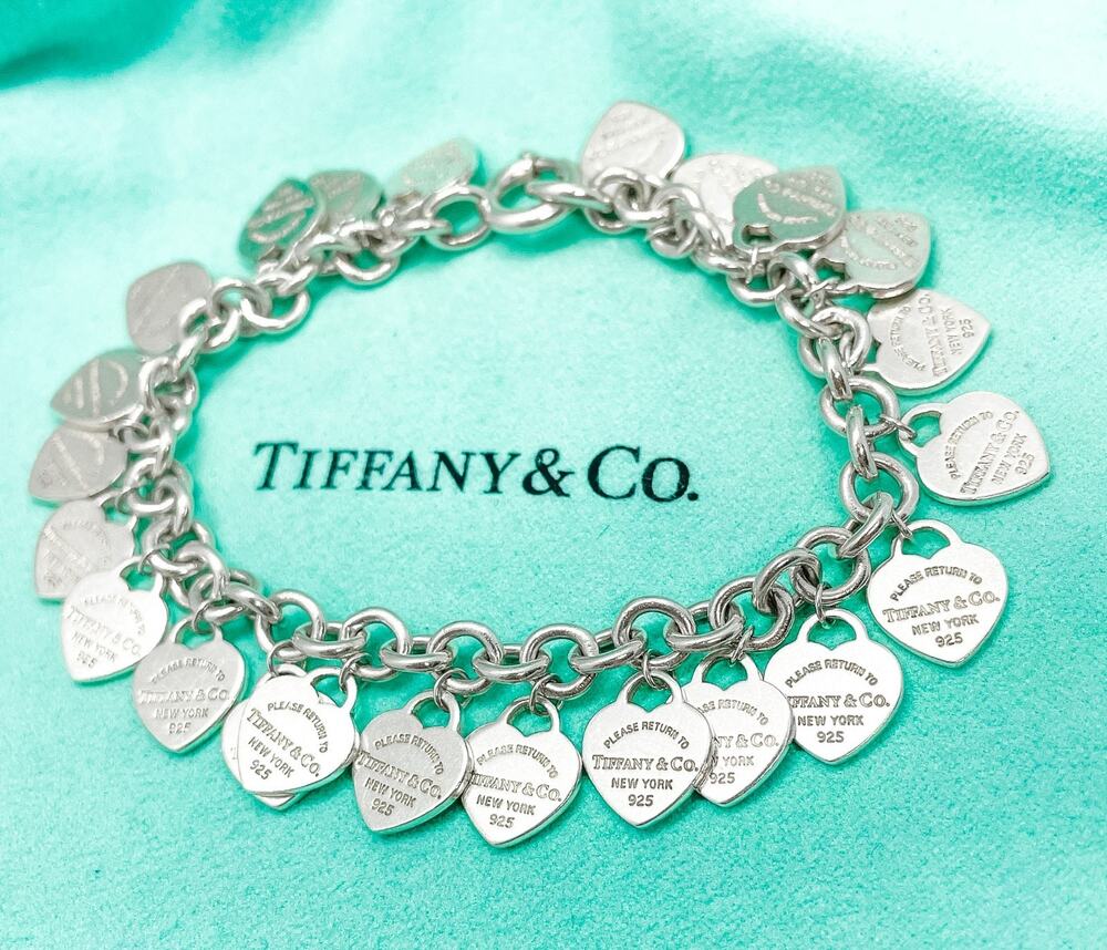 Tiffany & Co. Return to Tiffany Multi Heart Tag Bracelet Sterling Silver 7.25"
